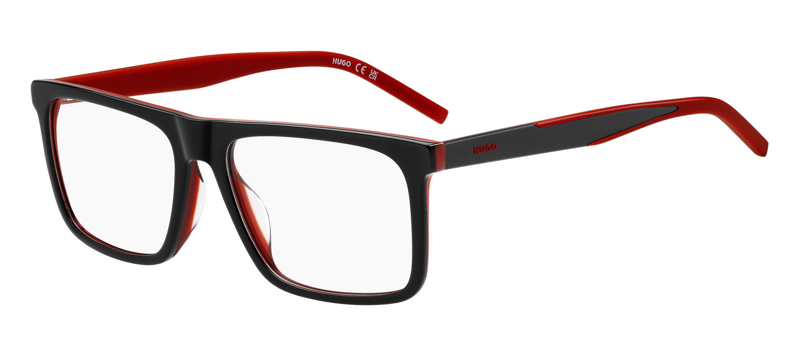 HUGO HG 1339/G 0A4 – Rechteckige rote schwarze Kunststoffbrille
